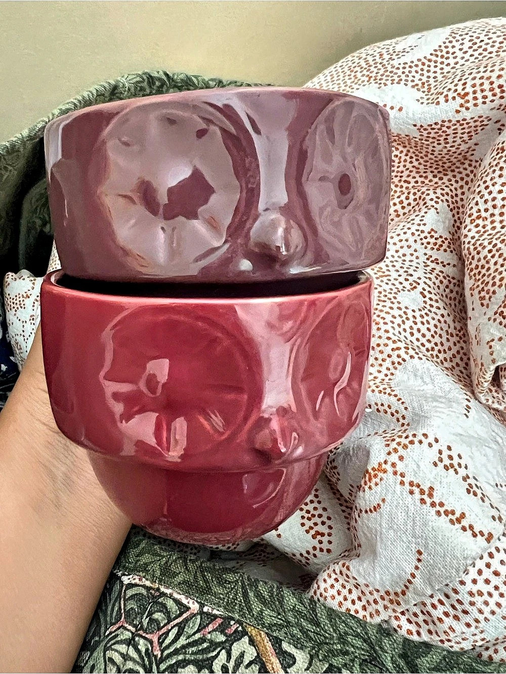 World Market Mauve Owl Reactive Glaze Figural Ceramic Mug Ceramic Mug